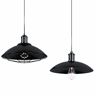 Retro Black Metal Chandelier: Wholesale Industrial Loft Iron Lamp 3D model image 1 