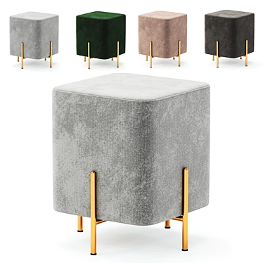 Modern Gold Stool CORNO 3D model image 1 