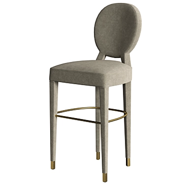 Elegant Diamond Quilted Bar Stool 3D model image 1 