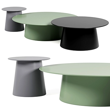 Sleek Circular Coffee Table 3D model image 1 