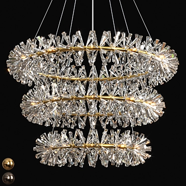 Nordic Elegance: Crystal Chandelier 3D model image 1 