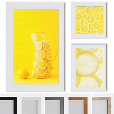 Modern Lemonade Picture Frame Set 3D model image 1 