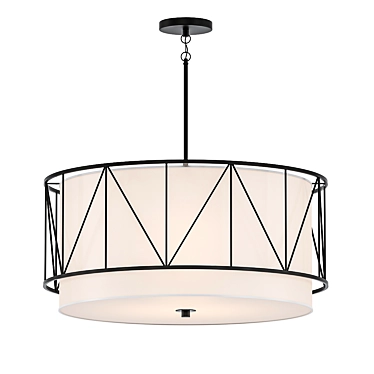 Geometric Black & White Chandelier 3D model image 1 