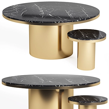 Elegant Marble Round Coffee Table 3D model image 1 