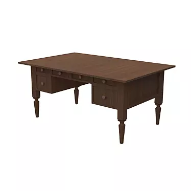 Modern Wood Office Desk 3D model image 1 