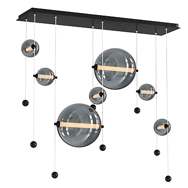 Elegant Abacus 7-Light Chandelier 3D model image 1 