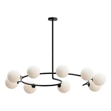 Italian Modern Oil Rubbed Bronze Glass Chandelier 3D model image 1 