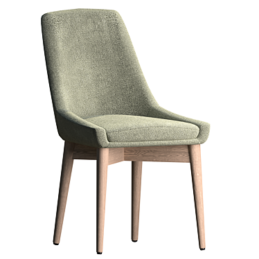 Designer Miami Chair - Oak Legs & Fabric Upholstery 3D model image 1 