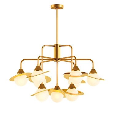 Stylish Saturn Pendant Chandelier 3D model image 1 