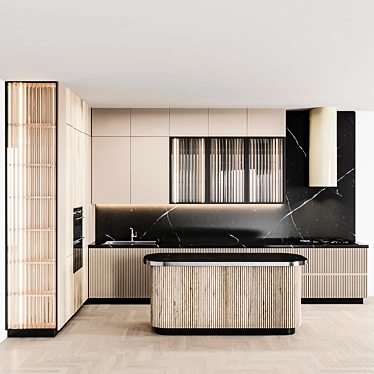 Sleek Italian Kitchen: Modern & Functional 3D model image 1 