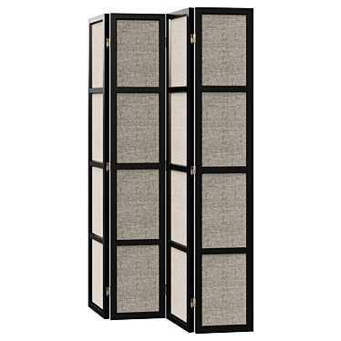 Eichholtz Bahamas Black Bamboo Folding Screen 3D model image 1 