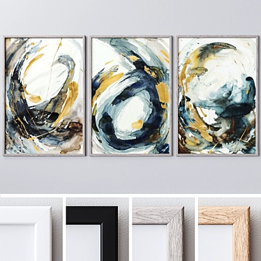 Aquarelle Textured Large Wall Paintings 3D model image 1 