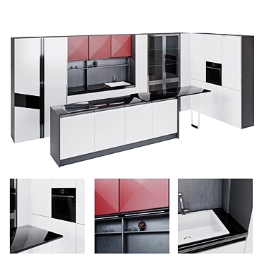 ARIA Kitchen Set: Elegant Customization 3D model image 1 