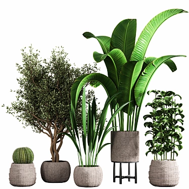 Sleek Indoor Plant Stand 3D model image 1 