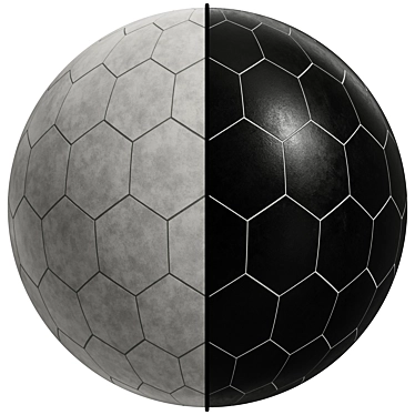 Elegant Hexagon Concrete Tiles - Daltile 3D model image 1 