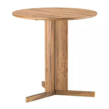 Sleek Scandinavian Trefoil Round Table 3D model image 1 