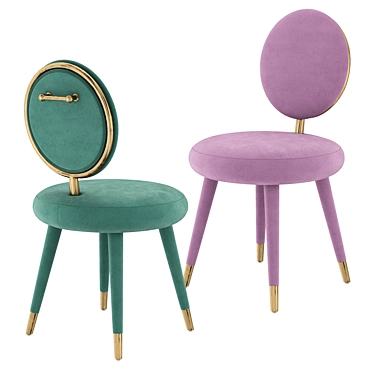Elegant Sea Blue Velvet Dining Chair 3D model image 1 