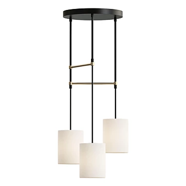 Elegant Metal Pendant Lighting: Leland 3D model image 1 