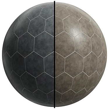 Hexagon Concrete Daltile: Taupe & Gray 3D model image 1 