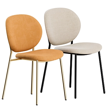 Retro-Style Ines Chairs: Elegant & Stylish 3D model image 1 