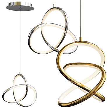 Sleek LED Pendant Light 3D model image 1 