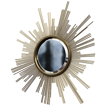 Vintage Brass Finish Mirror: Eichholtz Nikki 3D model image 1 