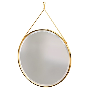 Elegant Gold-Trimmed Morongo Mirror 3D model image 1 