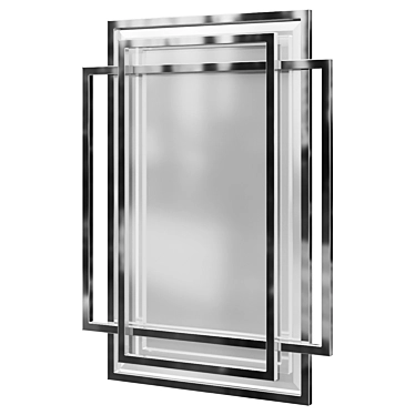 Elegant Stainless Steel Mirror 3D model image 1 