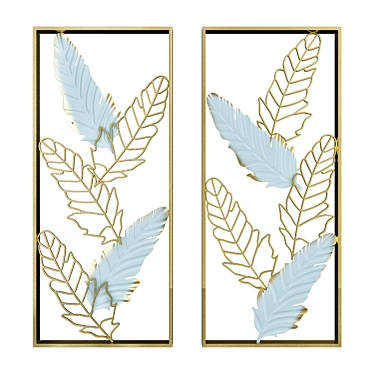 Designer Leaf Wall Decor by ImperiumLoft 3D model image 1 