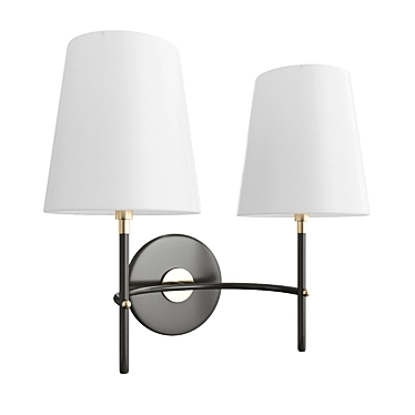 Elegant Shaded Double Sconce 3D model image 1 