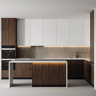 Sleek Modern Kitchen Design 3D model image 1 