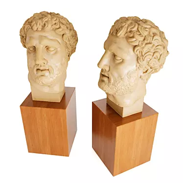 Marble Greek Head Sculpture 3D model image 1 