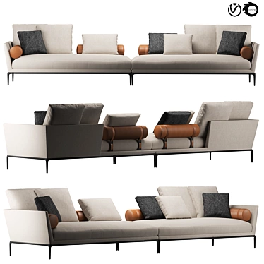 Luxurious B&B Atoll Sofa 3D model image 1 