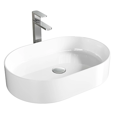 Slim Ceramic Sink: Ravak 550 O 3D model image 1 