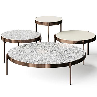 Outdoor Coffee Tables with Minotti Tape Cord 3D model image 1 