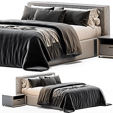 Sleek Jesse Mark Bed - Stylish and Modern 3D model image 1 