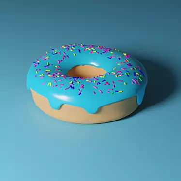 Blueberry Glazed Donut 3D model image 1 