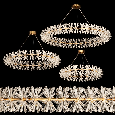 Sparkling Crystal Ring Chandelier 3D model image 1 