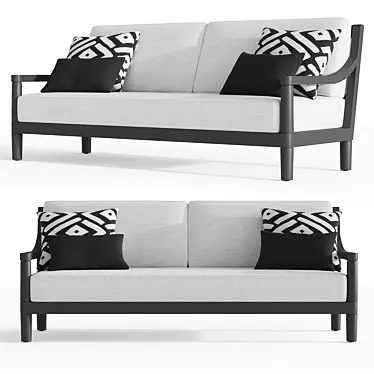 Restoration Hardware Miramar Aluminum Sofa 84 3D model image 1 