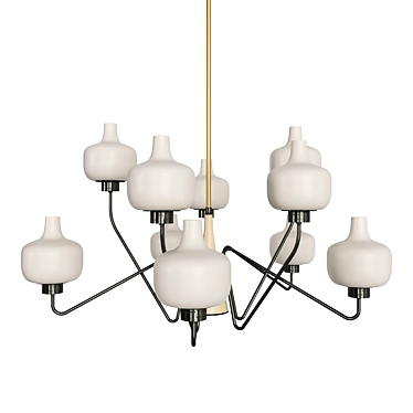 1960s by Stilnovo Italian Midcentury Design Ten-Light Chandelier