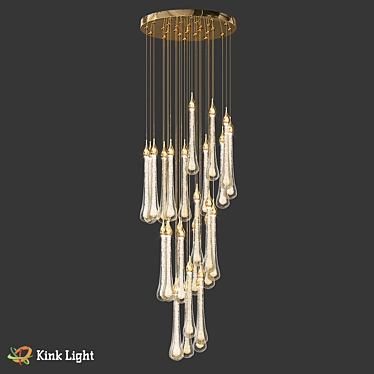 Elegant Gold Pendant Light 3D model image 1 