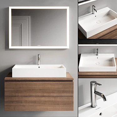 Modern Duravit L-Cube Vanity Set 3D model image 1 