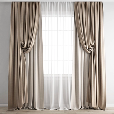 Poly Curtain Model | High Quality 3D | Multiple Formats 3D model image 1 