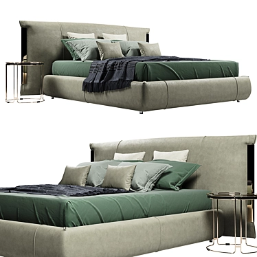 Flou Amal Double Bed - Stylish and Spacious 3D model image 1 