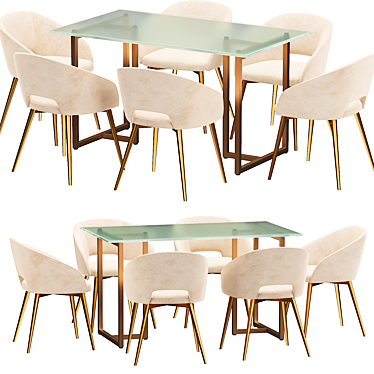 Baxton Studio Modern Dining Table 3D model image 1 