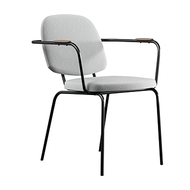 Sleek Gray Dining Chair: LaRedoute Brooklyn 3D model image 1 