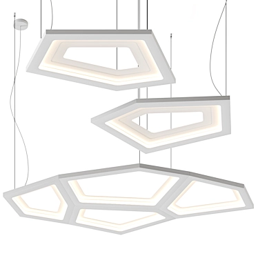 Elegant Nura Suspension Pendant 3D model image 1 