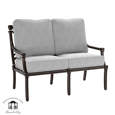 Aristo Aluminum Sofa with Wood Texture 3D model image 1 