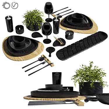 Elegant Tableware Set 2016 3D model image 1 