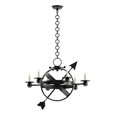 Elegant Armillary Sphere Chandelier 3D model image 1 